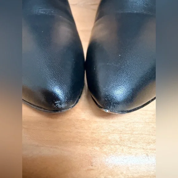 VERONICA BEARD Iluska Black Leather Wedge Chelsea Ankle Boots Size 6.5 - Picture 10 of 13